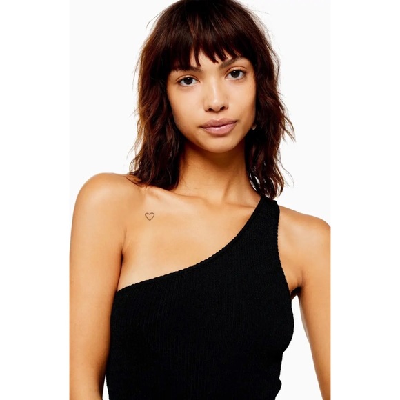 Topshop TEXTURED STRETCH ONE SHOULDER BODYSUIT 🌸💖 - Picture 2 of 4